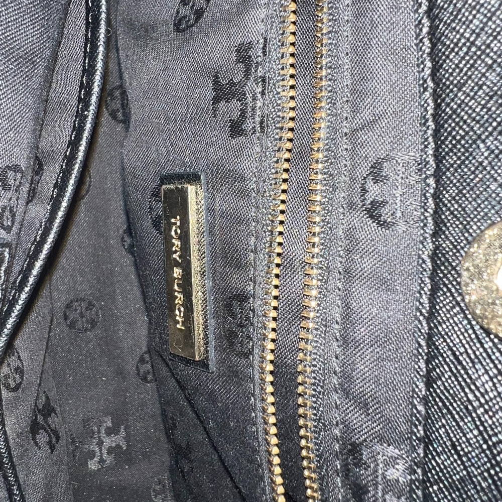 Tory Burch Black Tote Bag with Gold Accents - Picture 4 of 5